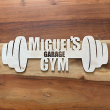 Load image into Gallery viewer, Customizable Garage Gym Sign Barbell