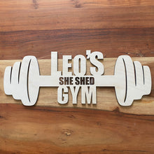Load image into Gallery viewer, Customizable Garage Gym Sign Barbell