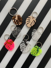 Load image into Gallery viewer, Variegated Monstera Deliciosa Keychain