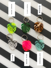 Load image into Gallery viewer, Variegated Monstera Deliciosa Keychain