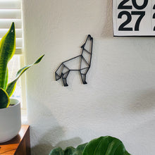 Load image into Gallery viewer, Howling Wolf Geometric Wall Art 2D