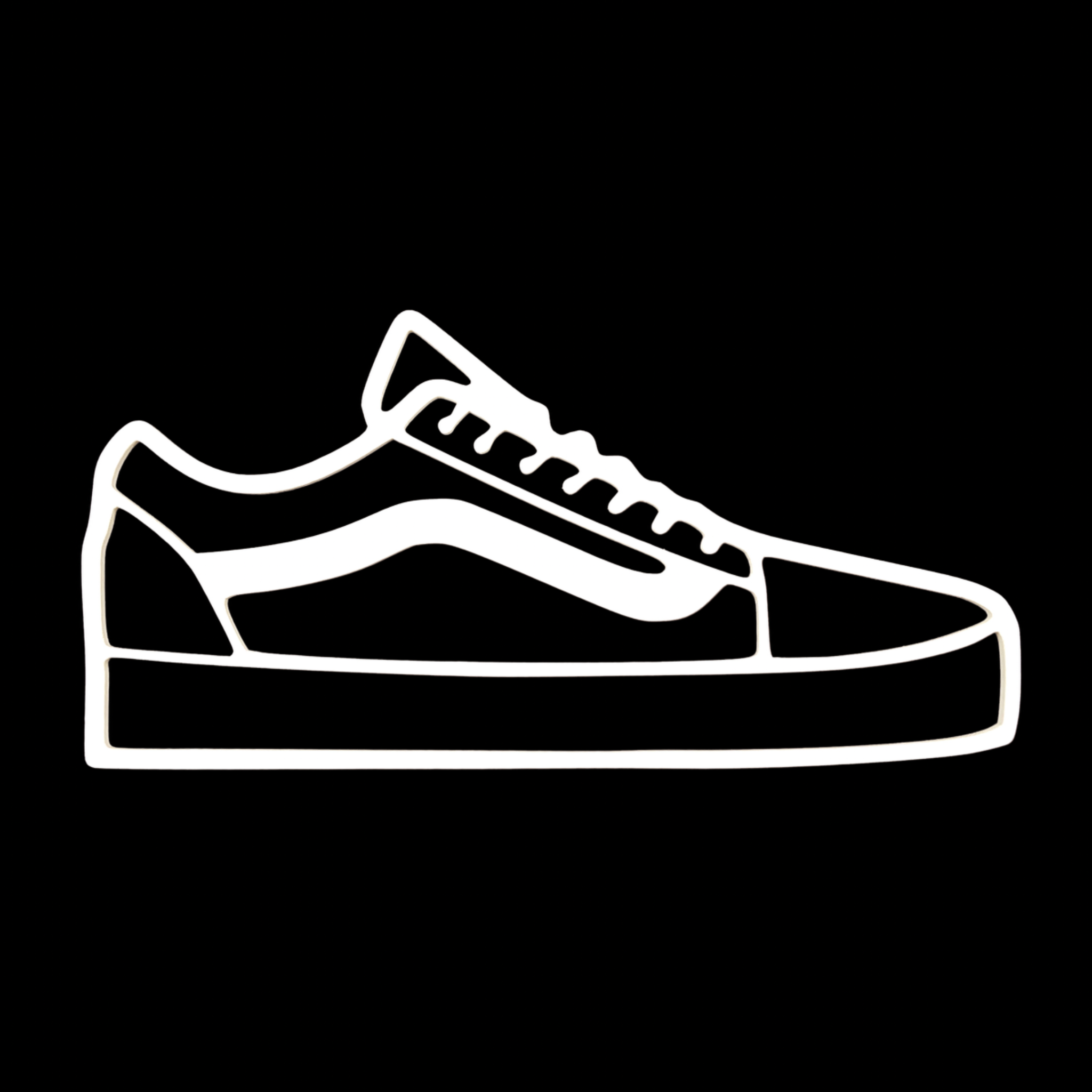 Black and white shop vans drawings
