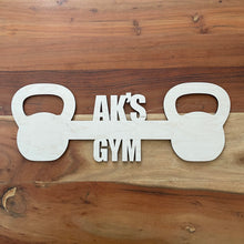 Load image into Gallery viewer, Customizable Garage Gym Sign Kettlebell