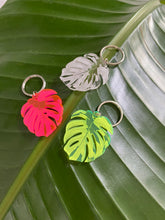 Load image into Gallery viewer, Variegated Monstera Deliciosa Keychain
