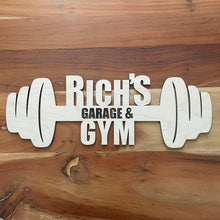 Load image into Gallery viewer, Customizable Garage Gym Sign Barbell
