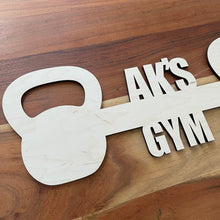 Load image into Gallery viewer, Customizable Garage Gym Sign Kettlebell
