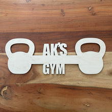 Load image into Gallery viewer, Customizable Garage Gym Sign Kettlebell
